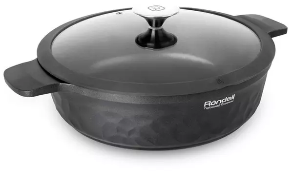 Сотейник Rondell ArtDeco RDA-1255, 28 см, с крышкой, черный