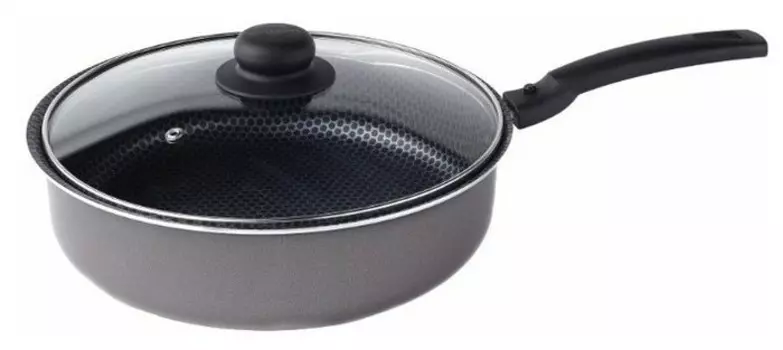 Сотейник Scovo Discovery СД-018, 24 см, с крышкой, съемная ручка, серый