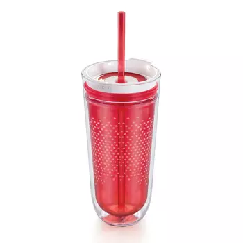 Стакан с двойными стенками Travel красный