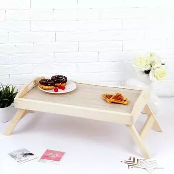 Столик для завтрака складной- Добропаровъ, 50x30 см, с ручками