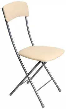 Стул складной Nika ССН2/1, мягкое сиденье и спинка, серый/слоновая кость