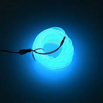 Светящаяся лента - тюнинг для автомобильного салона, 5 м, голубой