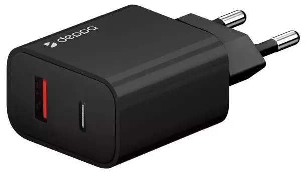 СЗУ USB-C + USB A, PD 3.0, QC 3.0, 30W, черный, Deppa