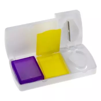 Таблетница с таблеторезкой, 2 секции