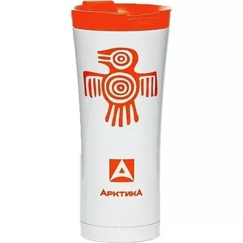Термокружка Арктика 410-500, 0.5 л белый/оранжевый