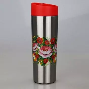 Термокружка вакуумная ЗАБАВА РК-0405М Жостово, нержавейка, 400мл (24)