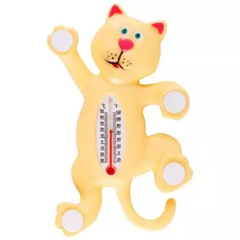 Термометр оконный на липучках - Котик