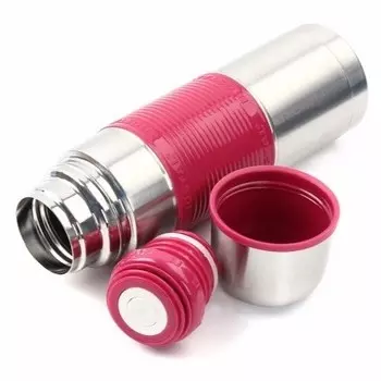 Термос с узкой горловиной и силиконовой вставкой, 0,75 л NB-750 P-B, розовый