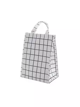 Термосумка-пакет для ланчбоксов, белая клетка