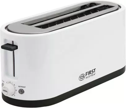 Тостер FIRST 5368-5, 1400 Вт, 2 слота для ломтиков 25х10,6х3 см, белый