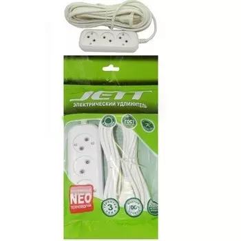 Удлинитель ДЖЕТТ РС-3 без з/м, 3р*1,5м ( провод ПВС 2х0,75 ) 155-201
