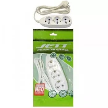 Удлинитель ДЖЕТТ РС-3 с заземлением, 3р*7м ( ПВС 3*0,75 155-637