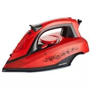 Утюг АКСИНЬЯ КС-3001 красный с черным: 2600 Вт, КЕРАМИКА,САМООЧИСТКА,Паровой удар(Россия)(8)