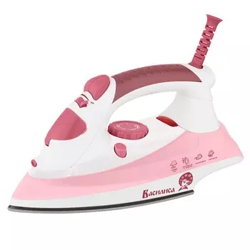 Утюг ВАСИЛИСА У5-2000 белый с темно-роз: 2000Вт, АНТИПРИГАРНОЕ, САМООЧИСТКА,Паровой удар(Россия)(10)