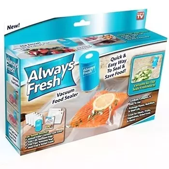 Вакуумные пакеты для еды Always Fresh с машинкой для высасывания воздуха