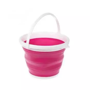 Ведро складное круглое 5 л, розовое