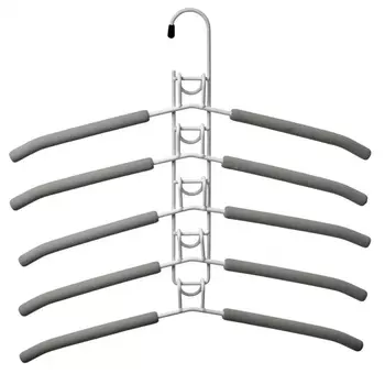 Вешалка-трансформер для одежды 5 в 1, 38x40, «ГИНГО», металл, пена, серая