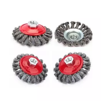 Витая радиальная жёсткая кордщетка для УШМ, 125 мм