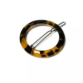 Заколка для волос с черепаховым принтом - Круг, тёмный