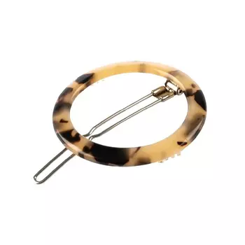 Заколка для волос с черепаховым принтом - Круг, светлый