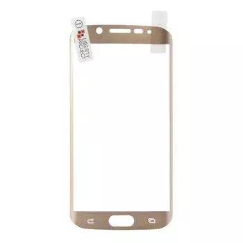 Защитная пленка акриловая 3D «LP» для Samsung Galaxy S6 Edge с золотой рамкой (прозрачная)