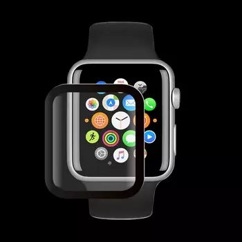 Защитное органическое стекло Watch PMMA для Apple Watch 7, 45 мм, черная рамка, Deppa