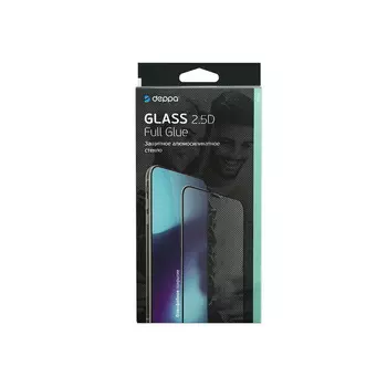 Защитное стекло 2.5D для Samsung Galaxy S22 (2022), Full Glue, 0.3 мм, черная рамка, Deppa