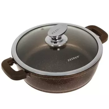 Жаровня ZEIDAN со стеклянной крышкой Z-50309, 3.5 л(d24см)