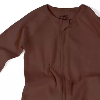 Комбинезон с лапками и длинным рукавом на молнии, цвет - Лесной орех