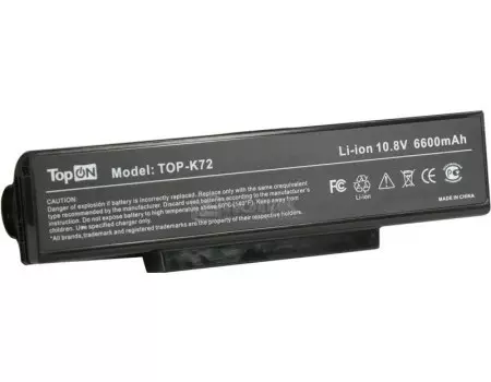 Аккумулятор TopON TOP-K72 10.8V 4400mAh для ASUS K72 N71 N73 X72 F2 F3 A9 Series PN: A32-K72 A32-N71 A32-F3