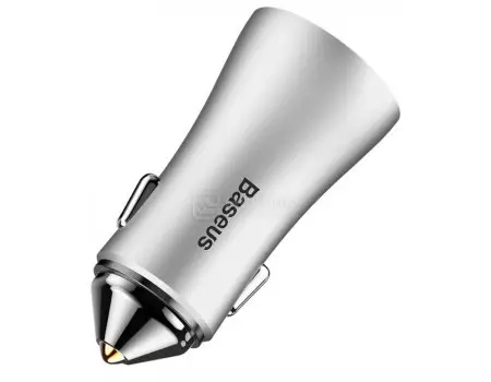 Автомобильное зарядное устройство Baseus, 2xUSB 2.4A, Серебристый CCALL-DZ0S Silver