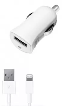 Автомобильное зарядное устройство Deppa 11250 5Вт, MFI для Apple с разъемом Lightning (8-pin), Белый