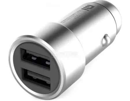 Автомобильное зарядное устройство Xiaomi Mi Car Charger Silver 2xUSB, 2.4A/5В Серебристый GDS4048GL