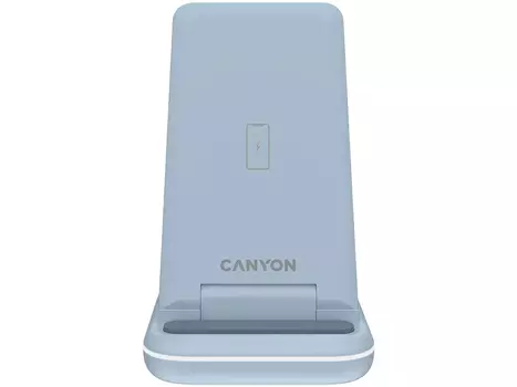 Беспроводное зарядное устройство 3 в 1 Canyon WS-304, с поддержкой Qi, до 15Вт, Синий, CNS-WCS304BL