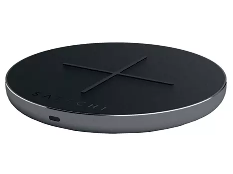 Беспроводное зарядное устройство Satechi Aluminium Type-C Wireless Charger, 9 Вт/5 А, с поддержкой Qi. Серый космос ST-IWCBM