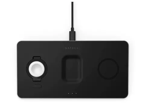 Беспроводное зарядное устройство Satechi Trio Wireless Charging Pad, с поддержкой Qi. 18Вт, Серый, ST-X3TWCPM