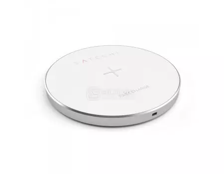 Беспроводное зарядное устройство Satechi Wireless Charging Pad, 9 Вт/5 А, с поддержкой Qi. Серебристый ST-WCPS