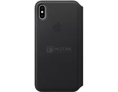 Чехол-книжка Apple Leather Folio Black для iPhone XS Max MRX22ZM/A, Кожа, Черный