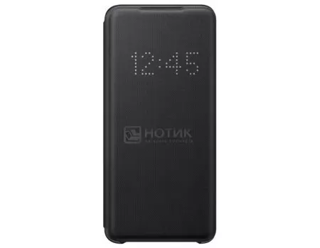Чехол-книжка Samsung Smart LED View Cover для смартфона Samsung Galaxy S20, Полиуретан/Поликарбонат, Black, Черный, EF-NG980PBEGRU