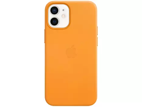 Чехол-накладка Apple Leather Case with MagSafe California Poppy для iPhone 12 mini MHK63ZE/A Кожа, Оранжевый