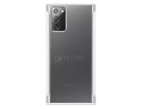 Чехол-накладка Samsung Clear Protective Cover для смартфона Samsung Galaxy Note20, Поликарбонат, Прозрачный/Белая рамка EF-GN980CWEGRU