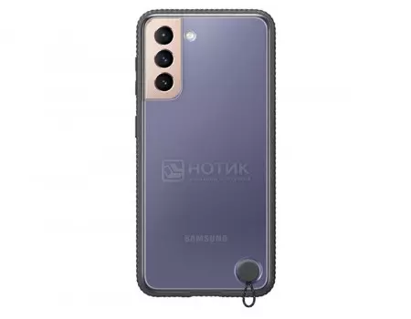 Чехол-накладка Samsung Clear Protective Cover для смартфона Samsung Galaxy S21, Поликарбонат, Прозрачный/Черная рамка EF-GG991CBEGRU