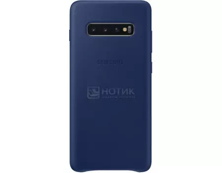 Чехол-накладка Samsung Leather Cover для смартфона Samsung Galaxy S10+ , Кожа, Blue, Синий, EF-VG975LNEGRU