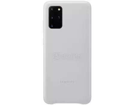 Чехол-накладка Samsung Leather Cover для смартфона Samsung Galaxy S20+ , Кожа, Silver, Серебристый, EF-VG985LSEGRU