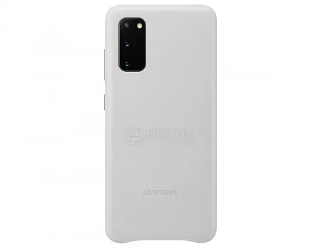 Чехол-накладка Samsung Leather Cover для смартфона Samsung Galaxy S20, Кожа, Silver, Серебристый, EF-VG980LSEGRU