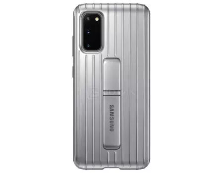 Чехол-накладка Samsung Protective Standing Cover для смартфона Samsung Galaxy S20, Поликарбонат, Silver, Серебристый, EF-RG980CSEGRU