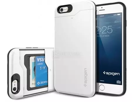 Чехол-накладка Spigen SGP для iPhone 6/6s Plus Slim Armor CS Case SGP10911, Поликарбонат/ Термополиуретан, Shimmery White, Белый
