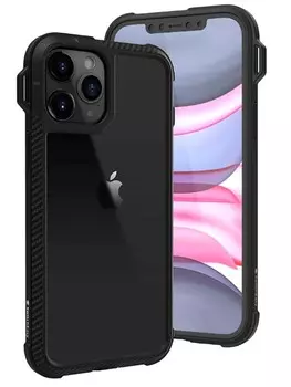 Чехол-накладка SwitchEasy Explorer для смартфона iPhone 12/12 Pro, Поликарбонат/полиуретан, Black, Черный/Прозрачный GS-103-122-209-11