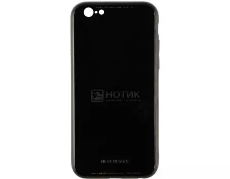 Чехол-накладка TFN Glass Cover для iPhone 6/iPhone 6s, Стекло/Поликарбонат, Черный RS-07-002GCBK