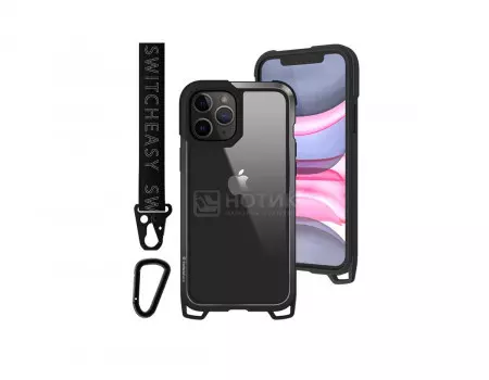 Чехол защитный SwitchEasy Odyssey для смартфона iPhone 12/12 Pro, Поликарбонат/полиуретан/алюминий, Black, Черный/Прозрачный GS-103-122-114-11